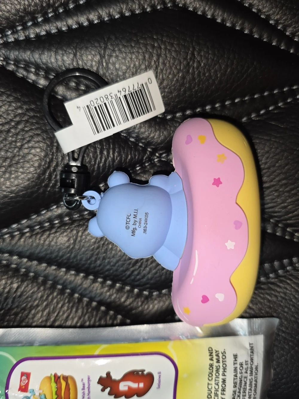 Care Bears Blue Bear on Pink Donut Bag Clip